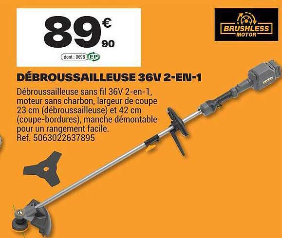 DÉBROUSSAILLEUSE 36V 2-EN-1