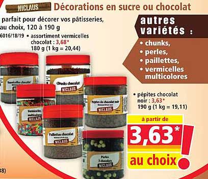 Décorations en sucre ou chocolat