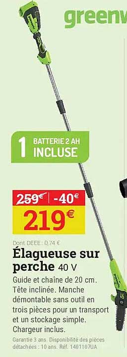 Élagueuse sur perche 40 V