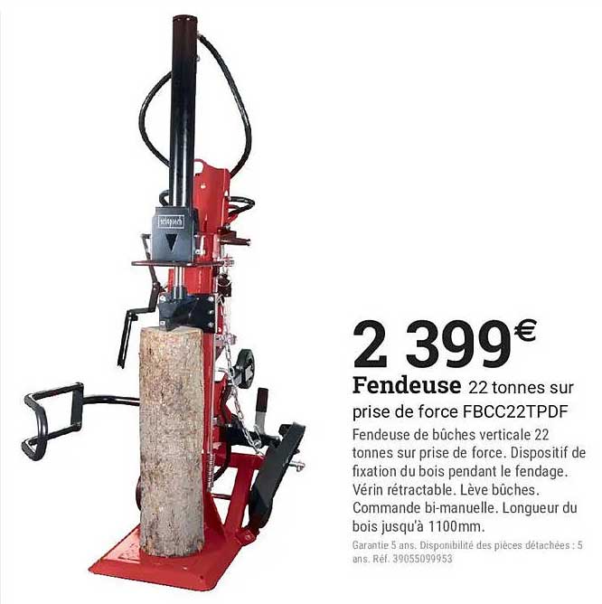 Fendeuse 22 tonnes sur prise de force FBCC22TPDF