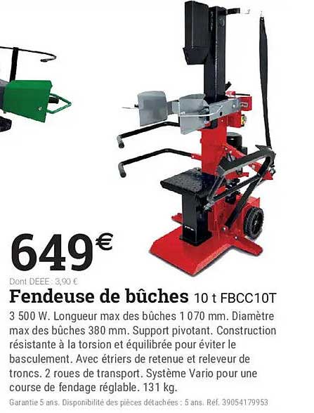 Fendeuse de bûches 10 t FBCC10T