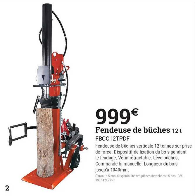 Fendeuse de bûches 12 t FBCC12TPDF