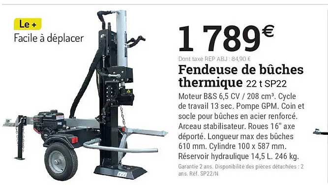 Fendeuse de bûches thermique 22 t SP22