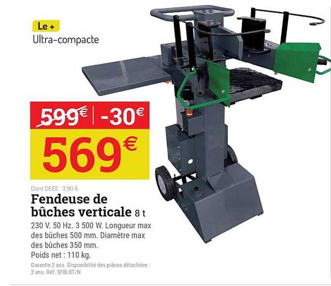 Fendeuse de bûches verticale 8 t