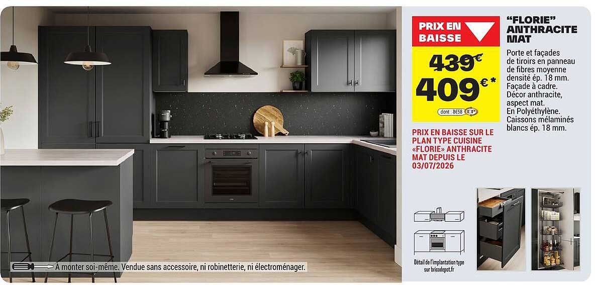 “FLORIE” ANTHRACITE MAT