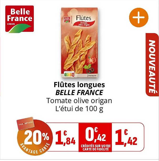Flûtes longues BELLE FRANCE Tomate olive organ L'étui de 100 g