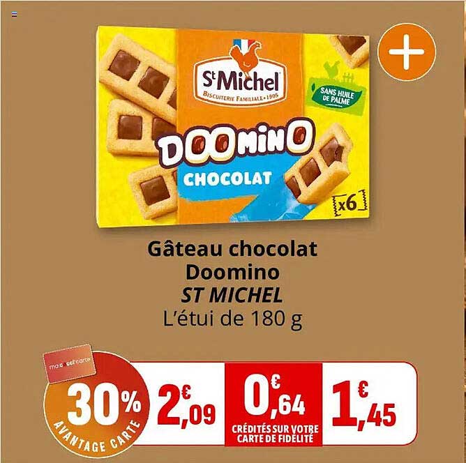 Gâteau chocolat Domino ST MICHEL L’étui de 180 g