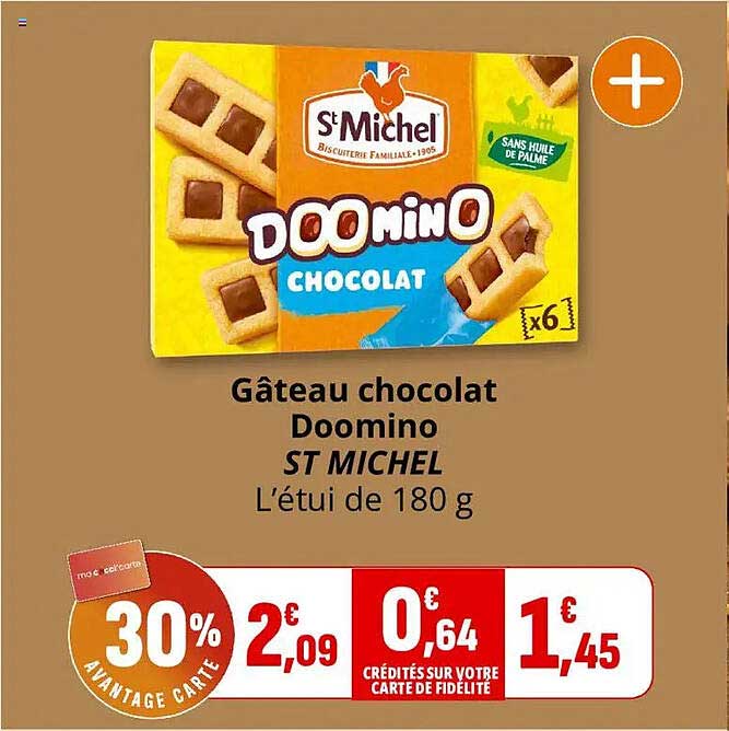 Gâteau chocolat Domino ST MICHEL L’étui de 180 g