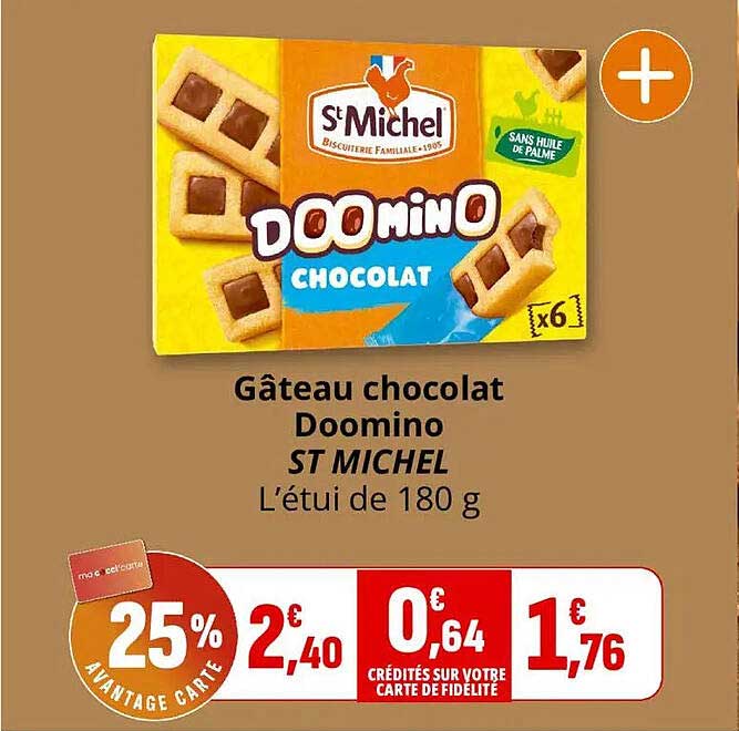 Gâteau chocolat Doominio ST MICHEL L’étui de 180 g
