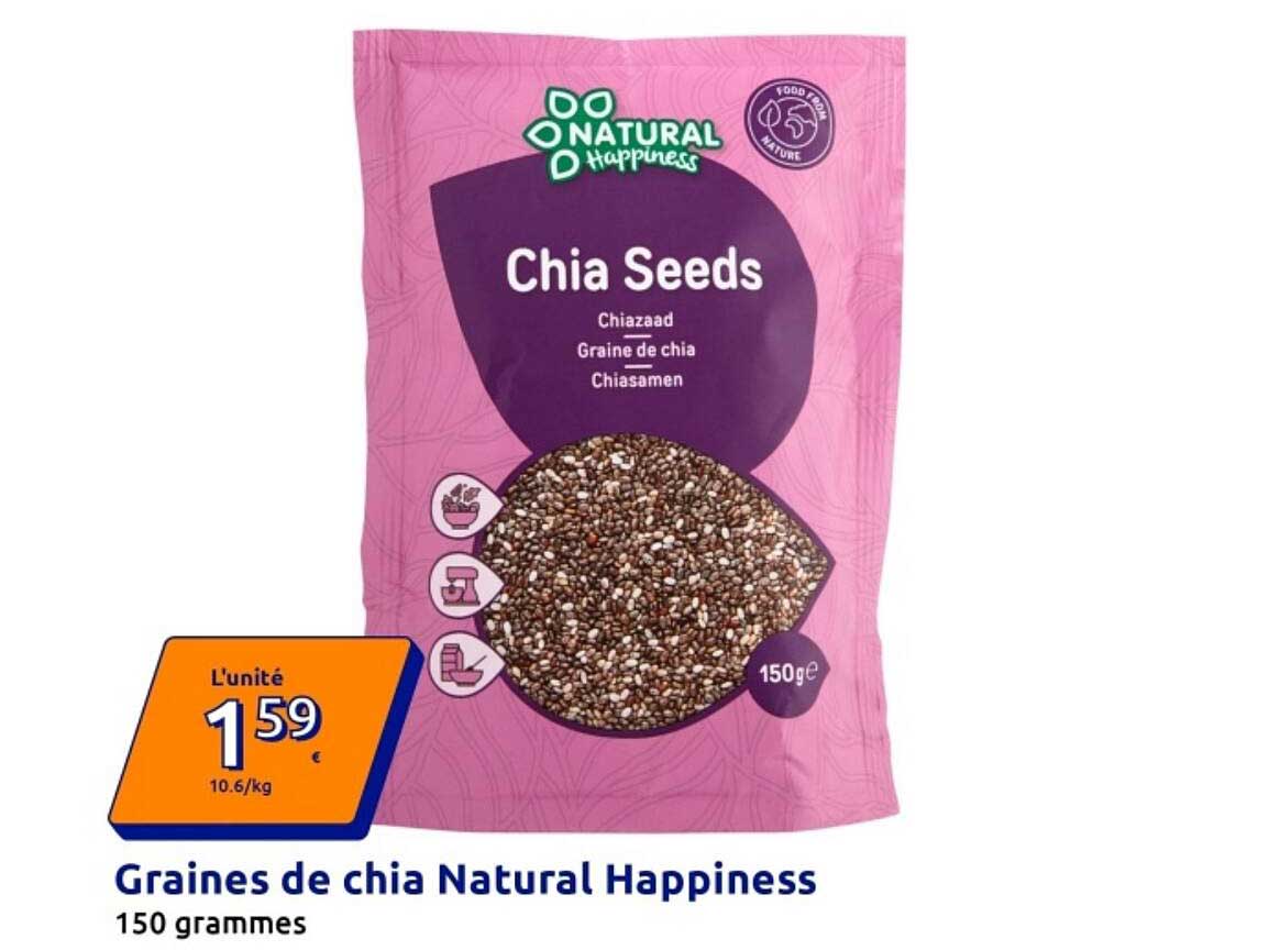 Graines de chia Natural Happiness 150 grammes
