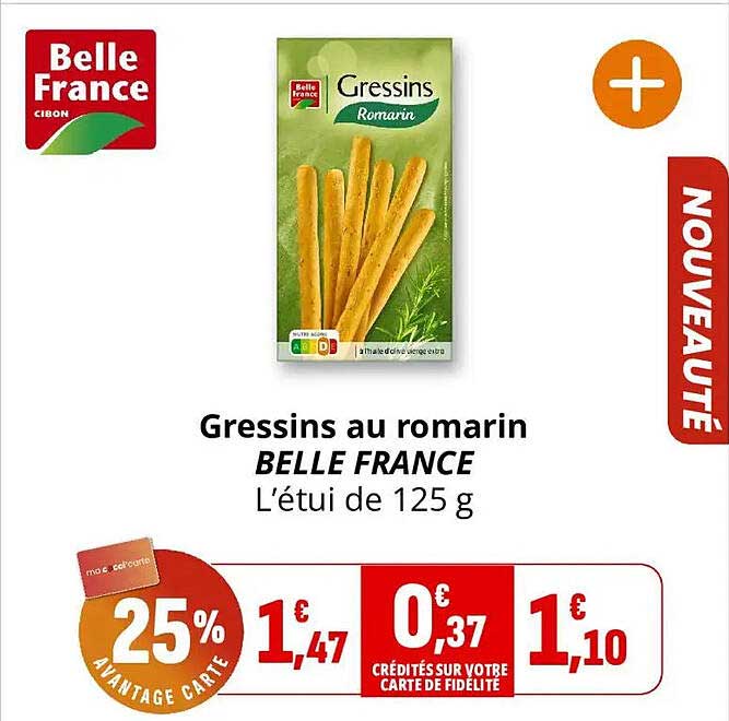 Gressins au romarin BELLE FRANCE L'étui de 125 g