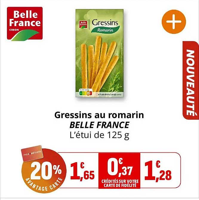 Gressins au romarin BELLE FRANCE L'étui de 125 g