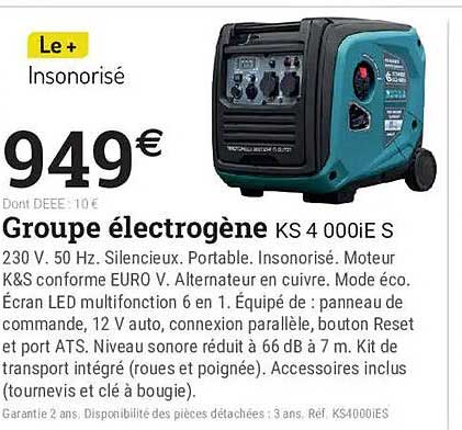 Groupe électrogène KS 4 000i ES