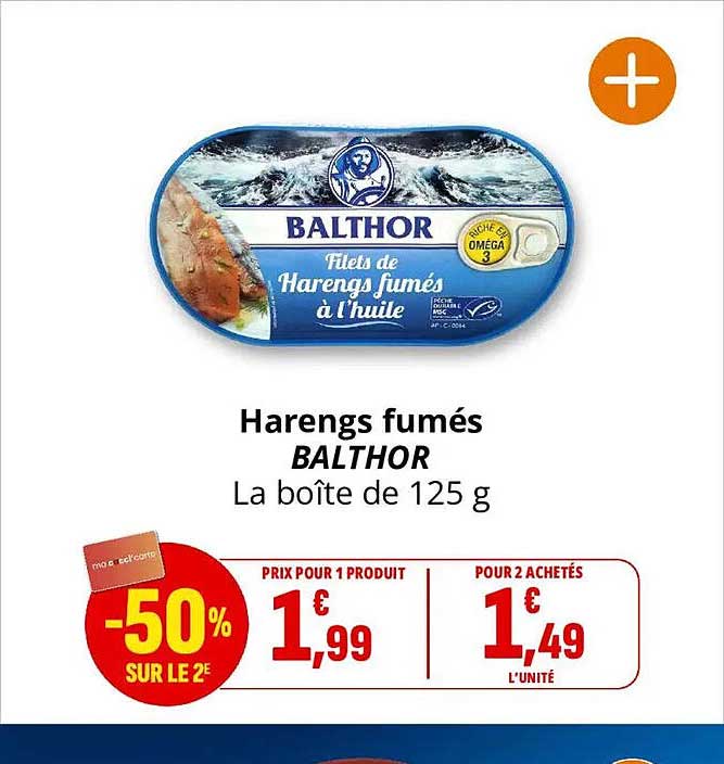 Harengs fumés BALTHOR La boîte de 125 g
