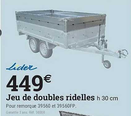 Jeu de doubles ridelles h 30 cm