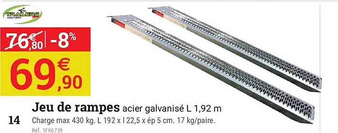 Jeu de rampes acier galvanisé L 1,92 m