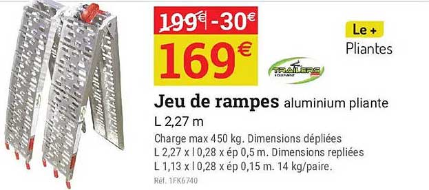 Jeu de rampes aluminium pliante