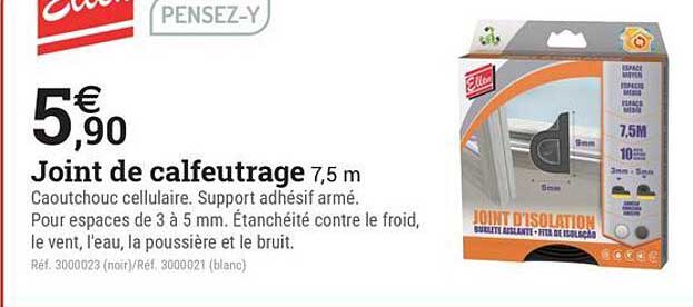 Joint de calfeutrage 7,5 m