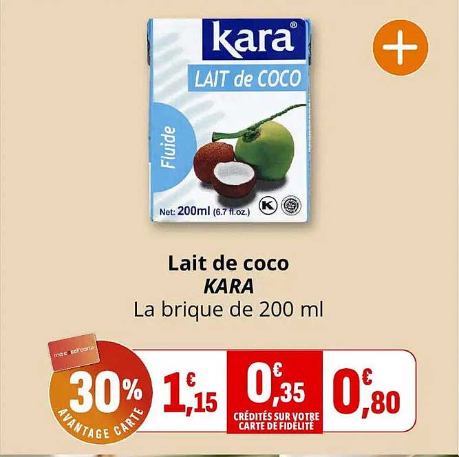 Lait de coco KARA La brique de 200 ml
