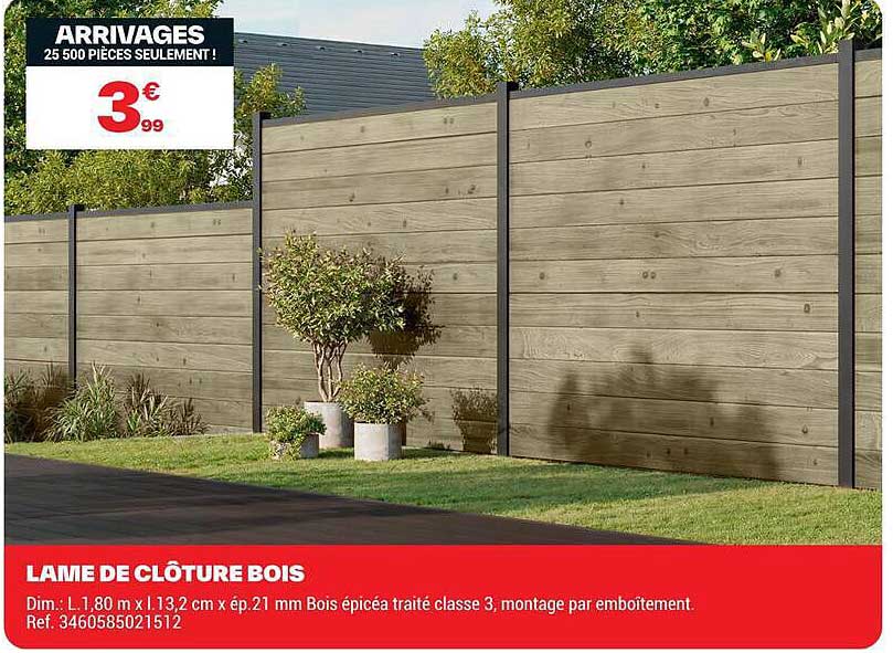LAME DE CLÔTURE BOIS