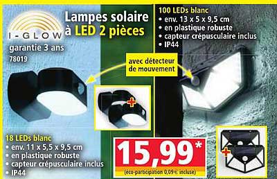 Lampes solaire à LED 2 pièces