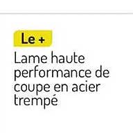 Le + Lame haute performance de coupe en acier trempé