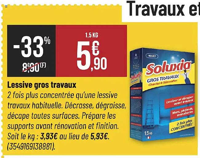 Lessive gros travaux