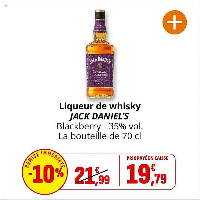 Liqueur de whisky JACK DANIEL’S Blackberry - 35% vol. La bouteille de 70 cl