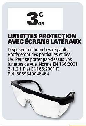 LUNETTES PROTECTION AVEC ÉCRANS LATÉRAUX