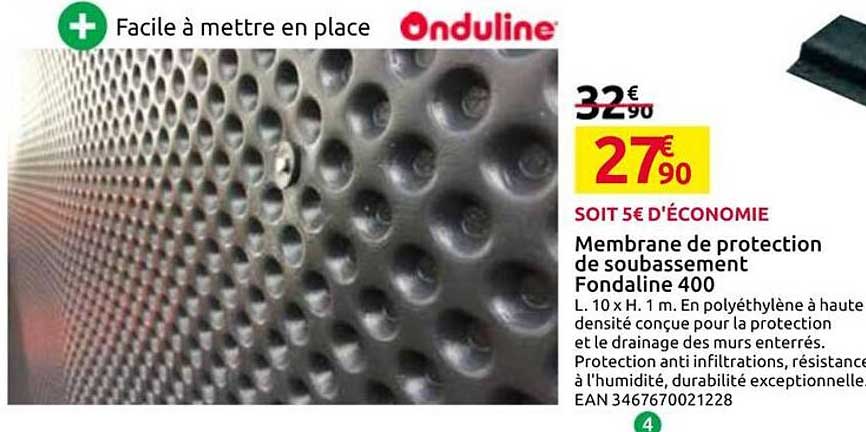 Membrane de protection de soubassement Fondaline 400