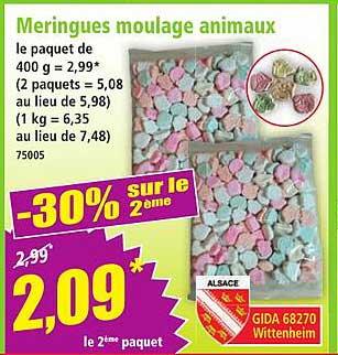 Meringues moulage animaux