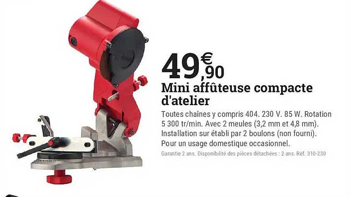 Mini affûteuse compacte d'atelier