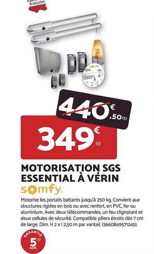 MOTORISATION SGS ESSENTIAL À VÉRIN somfy