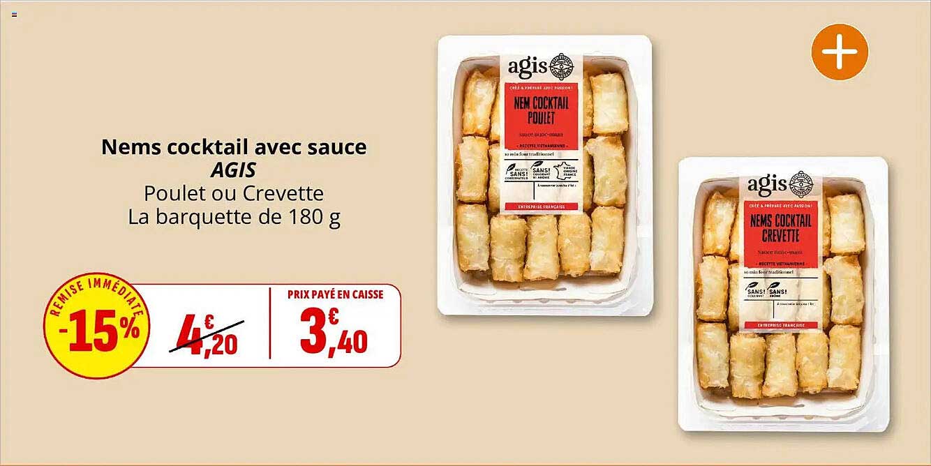 Nems cocktail avec sauce AGIS