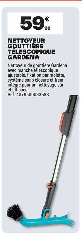 NETTOYEUR GOUTTIERE TELESCOPIQUE GARDENA