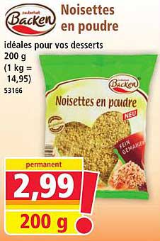 Noisettes en poudre