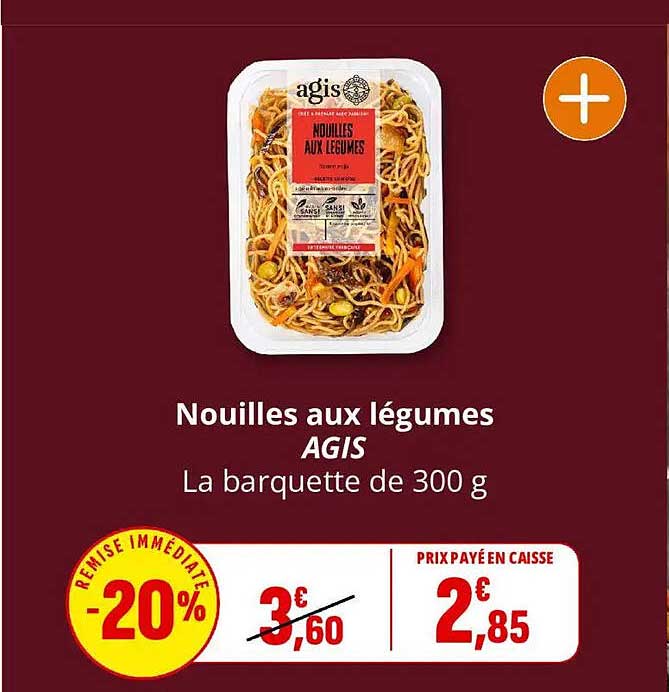 Nouilles aux légumes AGIS La barquette de 300 g