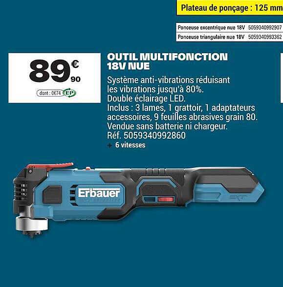 OUTIL MULTIFONCTION 18V NUE