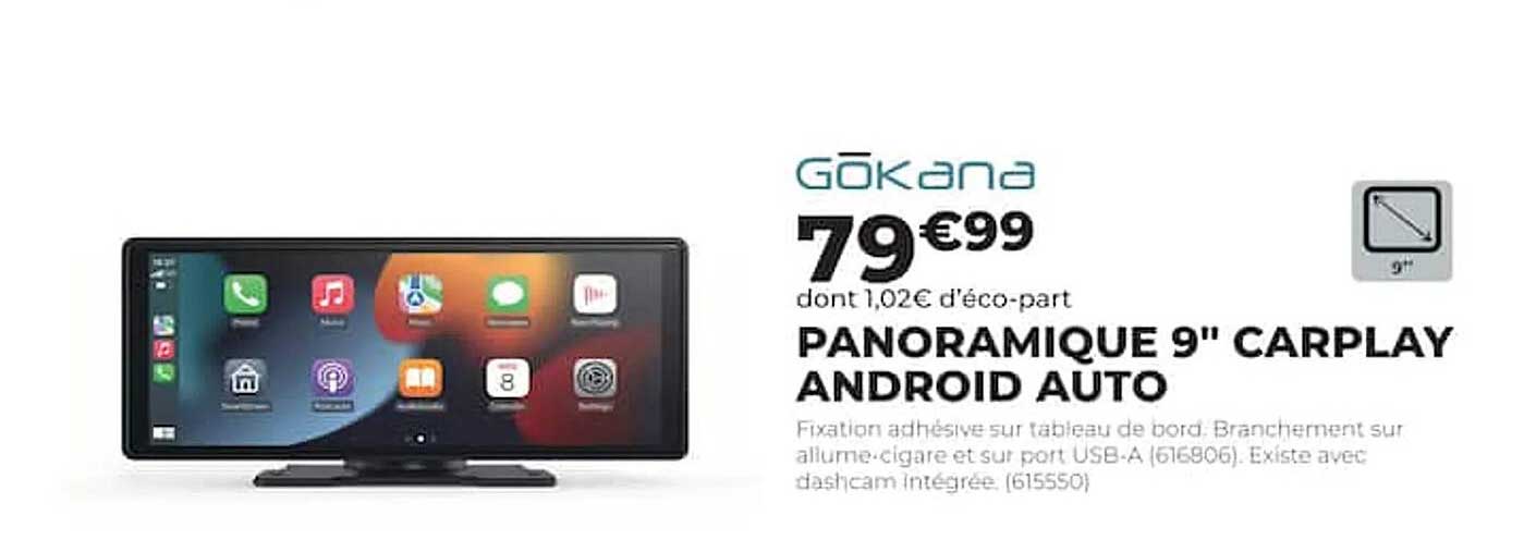 PANORAMIQUE 9" CARPLAY ANDROID AUTO