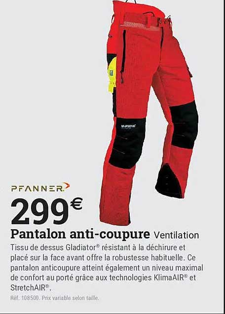 PANTALON ANTI-COUPURE Ventilation