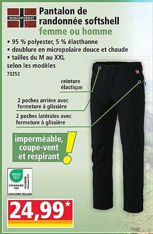 Pantalon de randonnée softshell femme ou homme