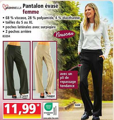 Pantalon évasé femme