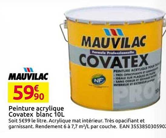 Peinture acrylique Covatex blanc 10L