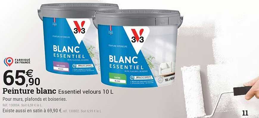 Peinture blanc Essentiel velours 10 L
