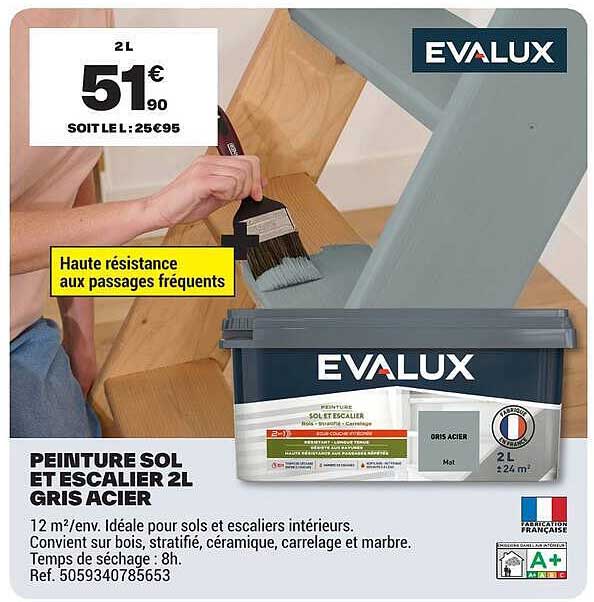 PEINTURE SOL ET ESCALIER 2L GRIS ACIER