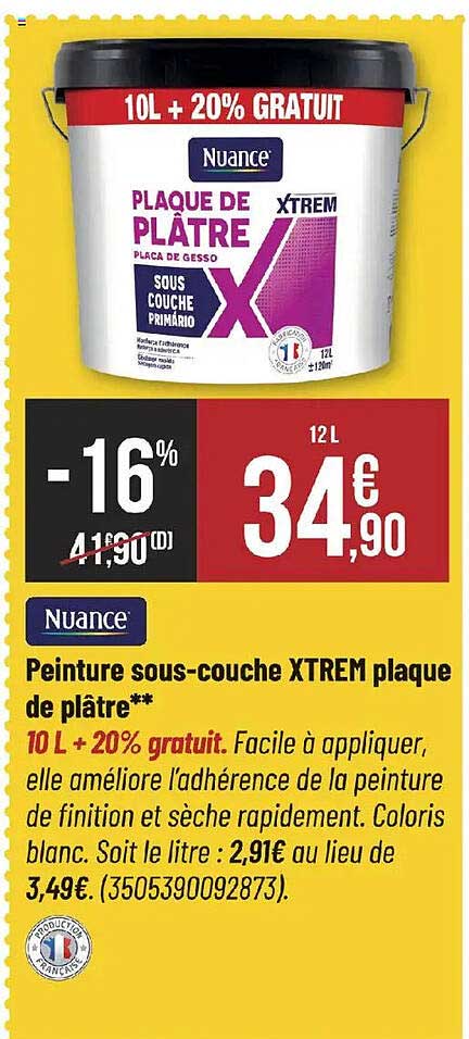 Peinture sous-couche XTREM plaque de plâtre**