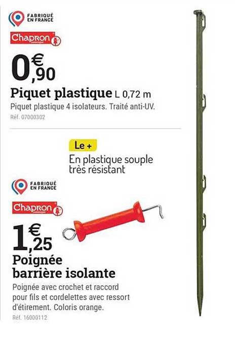 Piquet plastique L 0,72 m