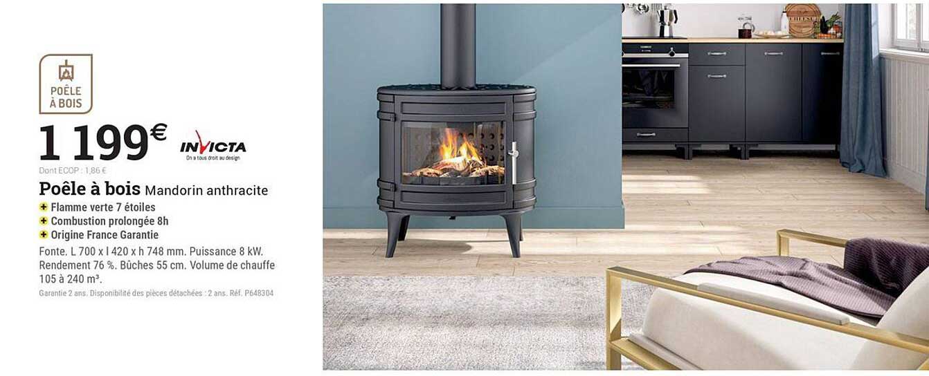 Poêle à bois Mandorin anthracite