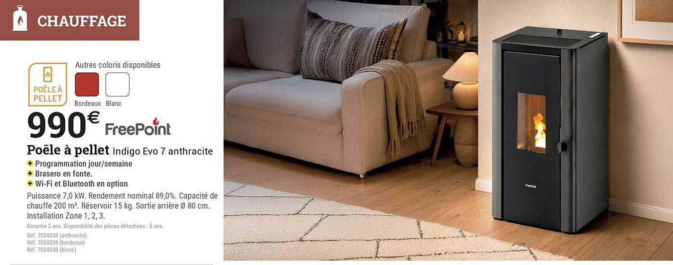 Poêle à pellet Indigo Evo 7 anthracite