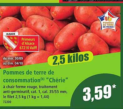 Pommes de terre de consommation(b) "Chérie"